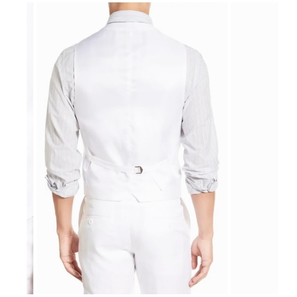 100% Linen Vest Nordstrom Mens Shop XL Off-White DISCONTINUE - Picture 2 of 15